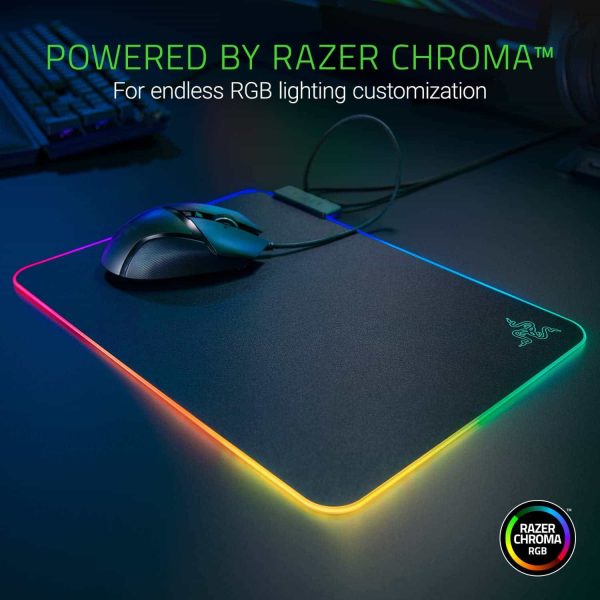 Razer Firefly Hard V2 RGB Gaming Mouse Pad: Customizable Chroma Lighting, Built-in Cable Management, Balanced Control Speed, Non-Slip Rubber Base