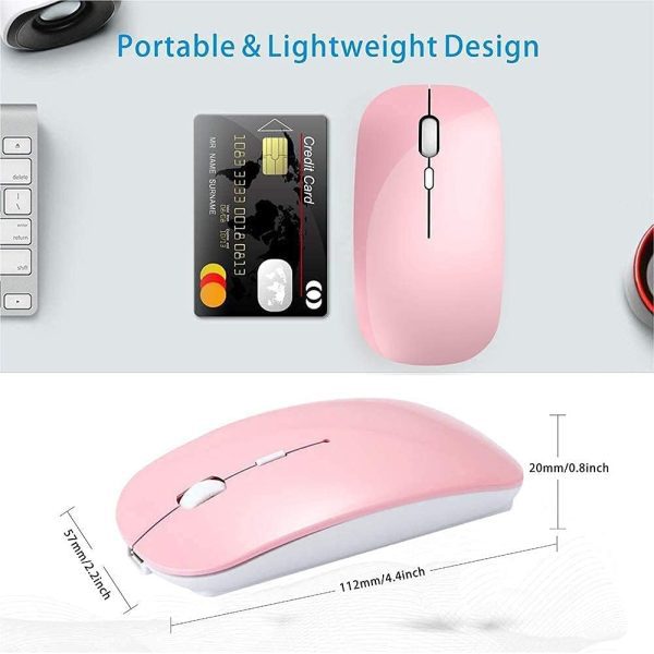 Rechargeable Wireless Mouse for MacBook Pro/ Air,Bluetooth Mouse for Laptop/PC/Mac/iPad pro/Computer