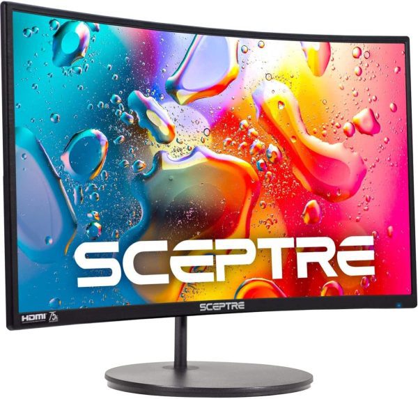 Sceptre Curved 27 FHD 1080p 75Hz LED Monitor HDMI VGA Build-In Speakers, EDGE-LESS Metal Black 2019 (C275W-1920RN)