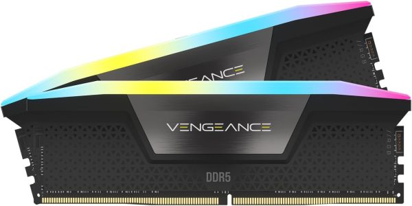 CORSAIR VENGEANCE RGB DDR5 RAM 96GB (2x48GB) 6400MHz CL32 Intel XMP iCUE Compatible Computer Memory - Black (CMH96GX5M2B6400C32)