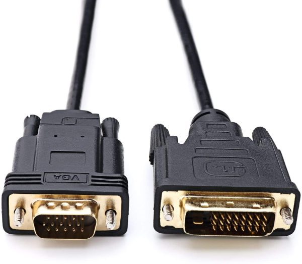 Peeotriol DVI to VGA Male Computer Monitor Cable, 6 Feet