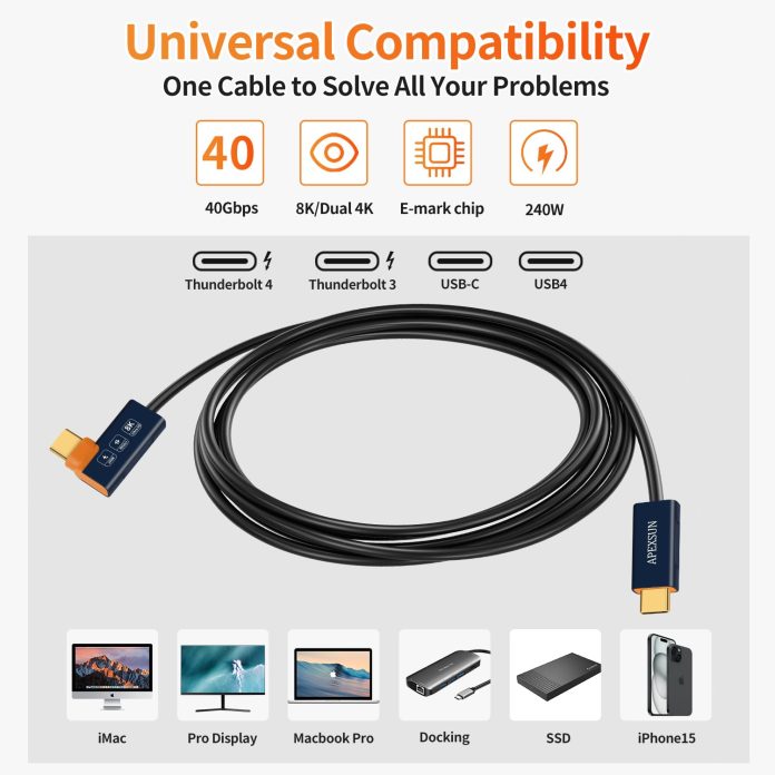 reviewing and comparing apexsuns usb c cable for thunderbolt 43 usb4 240w charging and 40gbps data transfer