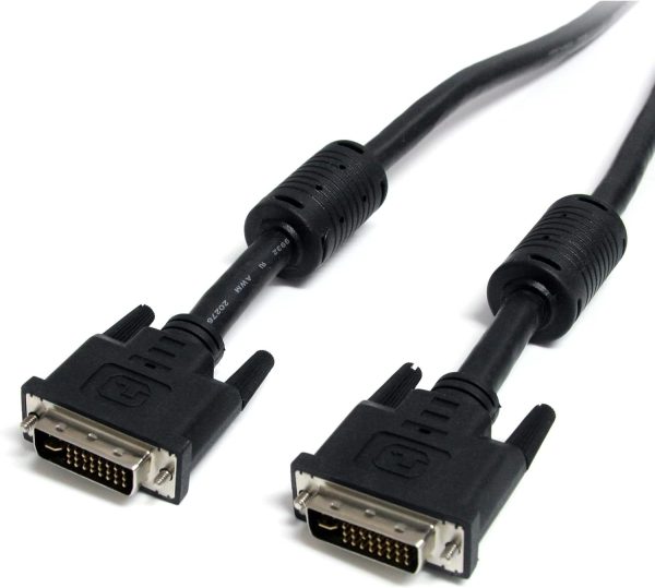 StarTech.com Dual Link DVI-I Cable - 15 ft - Digital and Analog - Male to Male Cable - Computer Monitor Cable - DVI Cord - DVI to DVI Cable (DVIIDMM15),Black