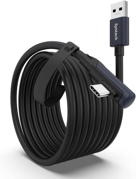 Syntech Link Cable 16 FT Compatible with Meta/Oculus Quest 3, Quest2/Pro/Pico4 Accessories and PC/Steam VR, High Speed PC Data Transfer, USB 3.0 to USB C Cable for VR Headset