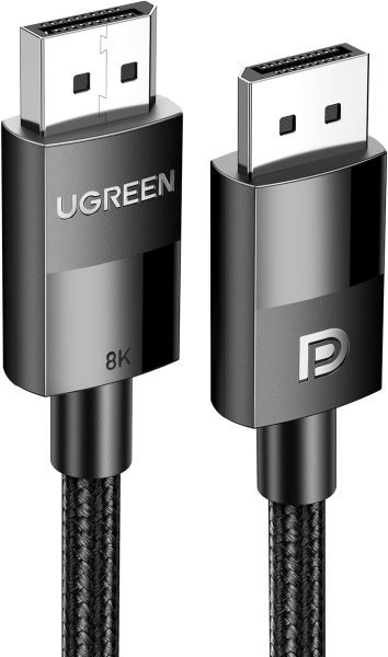 UGREEN VESA Certified 8K DisplayPort Cable 10FT, DP 1.4 Cable Displayport to Displayport Cable Support 8K@60Hz, 4K@240Hz, FreeSync, G-Sync, HDR, 32.4Gbps for HDTVs, Displays, Monitors, Graphics, PC