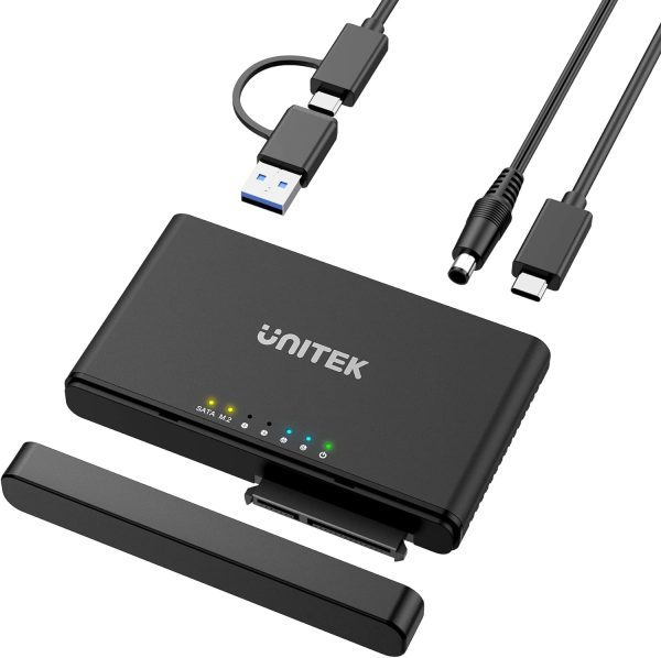 Unitek M.2 and SATA to USB Duplicator with 2.5 /3.5 SATA Hard Drive Adapter Converter, USB C 3.1 Gen2 10 Gbps Docking Station Support Offline Clone for M-Key NVME SSD, and SATA External Enclosure