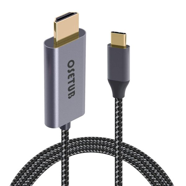 USB C to HDMI Cable 4K, 6ft USB Type C to HDMI Cable Adapter High Speed Braided Cord Compatible with 2020 MacBook Pro/Air, iPad Pro 2020, Samsung S9 S10, Lenovo, Dell, ASUS, HP Chromebook and More