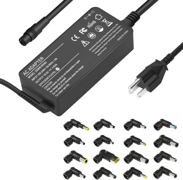 90W Universal AC Adapter Laptop Charger Compatible with HP Dell Lenovo Acer Asus Toshiba Samsung IBM Sony Fujitsu Gateway Notebook Ultrabook Chromebook Power Supply Cord with 16 Connectors