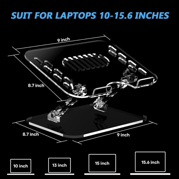Adjustable Foldable Laptop Stand, Portable Ergonomic Computer Stand for Laptop, Compatible with 10 to 15.6 Inches Notebook Computers