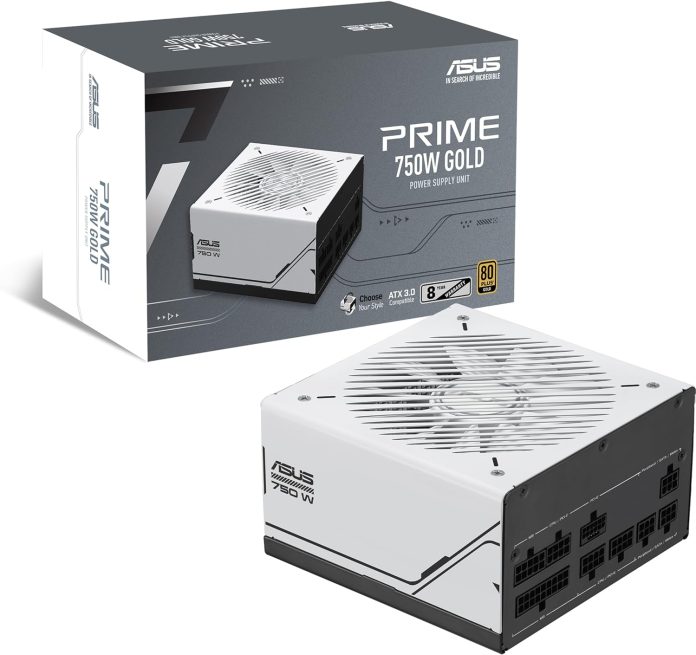 asus prime 750w gold 750 watt atx 30 compatible fully modular power supply 80 gold certified dual ball bearings two colo