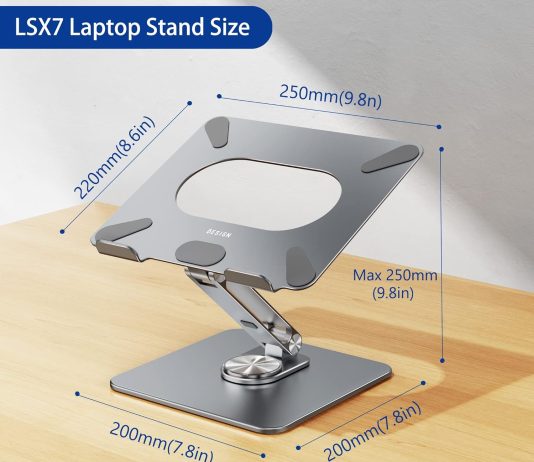 besign lsx7 laptop stand with 360 rotating base ergonomic adjustable notebook stand riser holder computer stand compatib 2