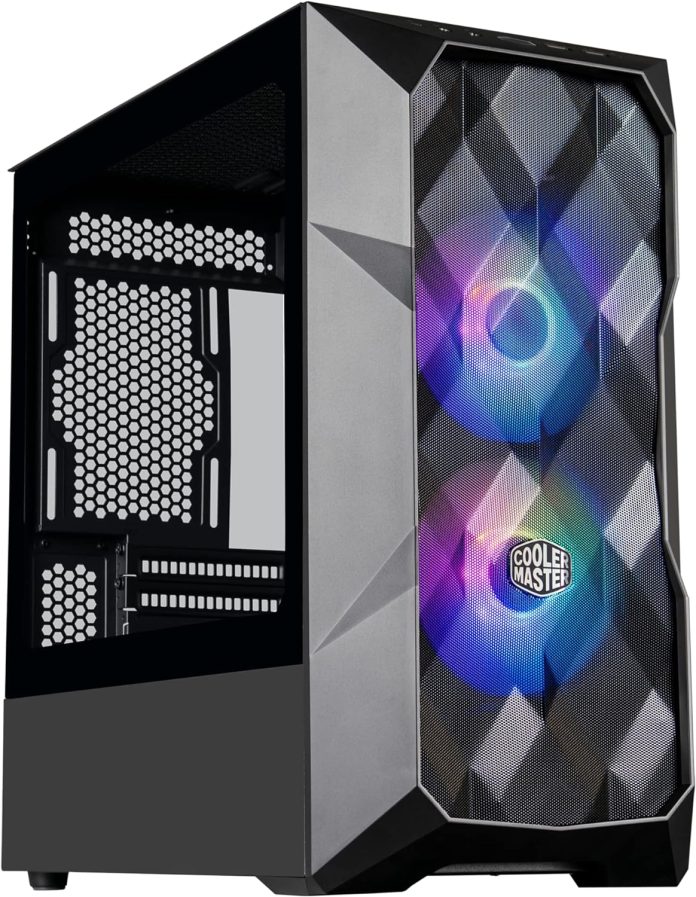 cooler master td300 mesh micro atx tower with polygonal mesh front ana removable top panel argbpwm hub tempered glass du