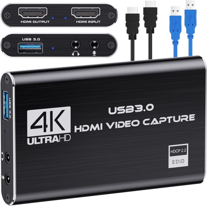 digitnow audio video capture card4k hdmi usb 30 capture adapter video converter 1080p 60fps portable capture device for