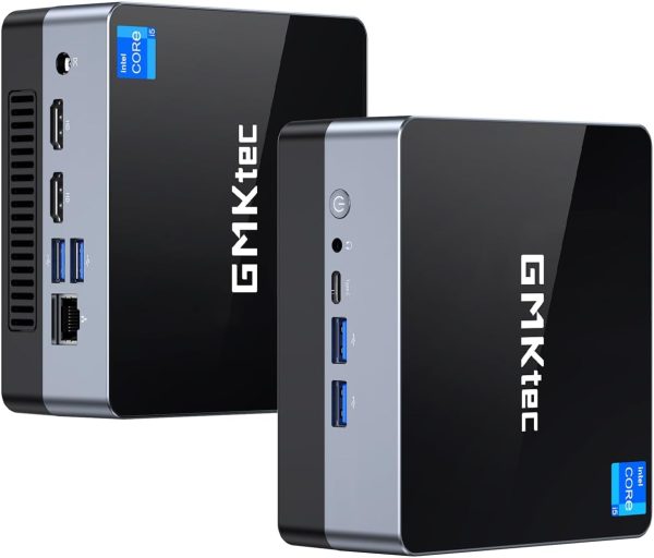 GMKtec Desktop Mini PC Windows 11 Pro Intel N100 12GB DDR5 512GB SSD Dual LAN, Mini Computer 1000Mbps, 4K Triple Display, WiFi6, BT5.2, Energy Efficient