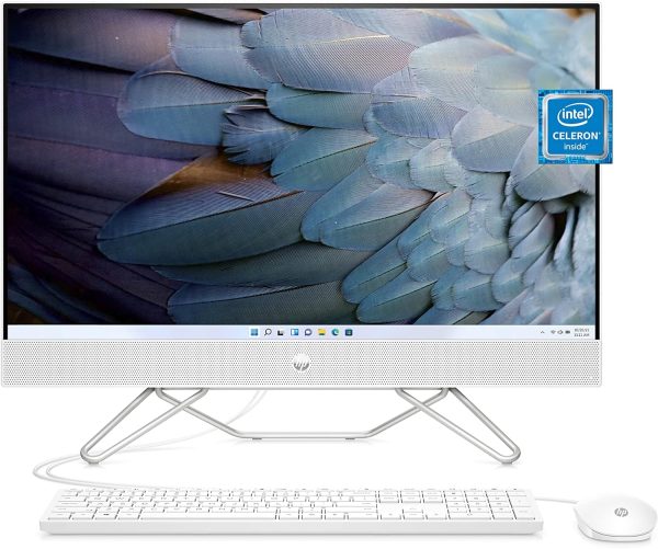 HP 23.8” All-in-One Desktop PC, Intel Celeron Processor J4025, 4 GB RAM, 256 GB SSD, Full HD Micro-Edge Touchscreen, Windows 11 Home, 720p Privacy Webcam, Wi-Fi and Bluetooth Combo (24-cb0110, 2022)