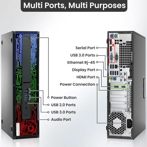 HP G2 RGB Gaming PC Desktop – Intel Core i7 6th Gen | 16GB DDR4 Ram | 1TB SSD | NVIDIA GTX 1050 Ti 4GB DDR5 | Dual New 24 Inch Monitors | Windows 10 Pro – Computer Tower for PC Gamers (Renewed)