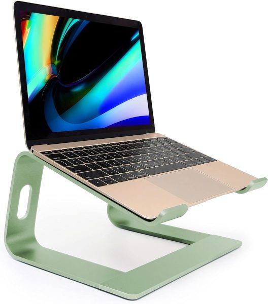 Laptop Stand, Ergonomic Aluminum Laptop Mount Computer Stand, Detachable Laptop Riser，Notebook Holder Stand Compatible with MacBook Pro/Air HP Lenovo Samsung Huawei ，All 10-17.3 Laptops(Rose Gold)
