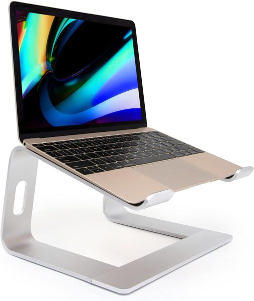 Laptop Stand, Ergonomic Aluminum Laptop Mount Computer Stand, Detachable Laptop Riser，Notebook Holder Stand Compatible with MacBook Pro/Air HP Lenovo Samsung Huawei ，All 10-17.3 Laptops(Rose Gold)