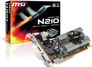 msi geforce 210 1024 mb ddr3 pci express 20 graphics card md1gd3