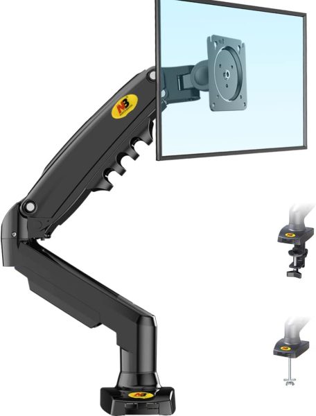 NB North Bayou Monitor Desk Mount Stand Full Motion Swivel Monitor Arm with Gas Spring for 17-30Computer Monitors(Within 4.4lbs to 19.8lbs) F80