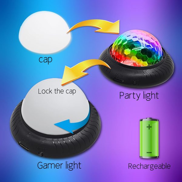 NewSumVi Gamer LED Lights Gamer Gifts Room Decor for Boys, Gaming Lights Multiple Colors 2-in-1 Effect for Gaming Setup 2 Packs/Set