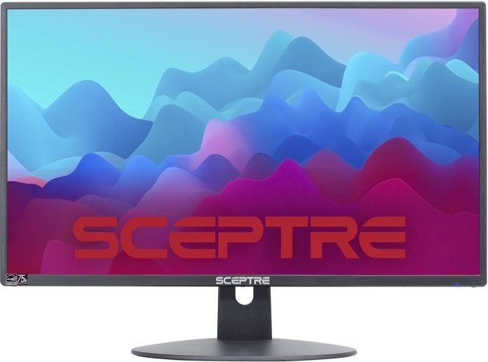 sceptre 20 1600x900 75hz ultra thin led monitor 2x hdmi vga built in speakers machine black wide viewing angle 170 horiz