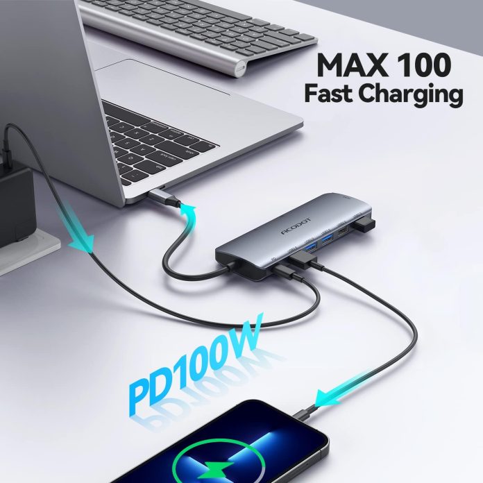 usb c hub acodot 9 in 1 usb c to 4k at 60hz hdmi multiport adapter 3 usb 30 ports sdtf card reader 100w pd desigend for 1 1