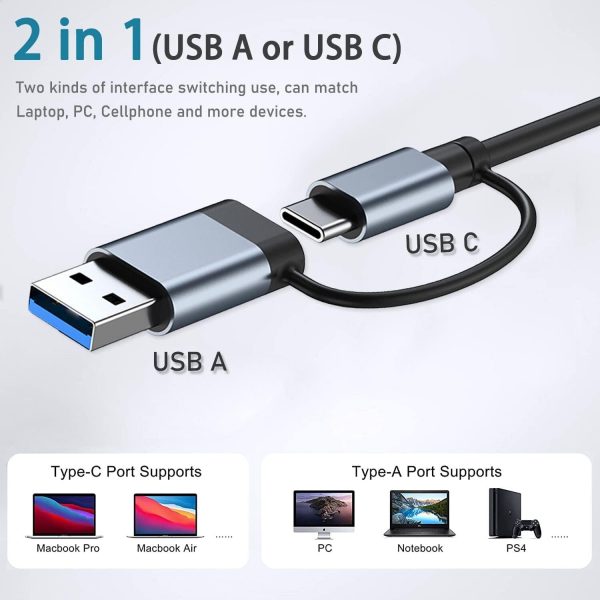 VIENON Aluminum 7 in 1 USB C Hub with USB 3.0, USB 2.0 Ports for MacBook Pro Air and More Devices