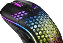 wireless gaming mouse honeycomb 24g usb cordless mouse rgb rechargeable pc game mice with 7 color led lights3 adjustable