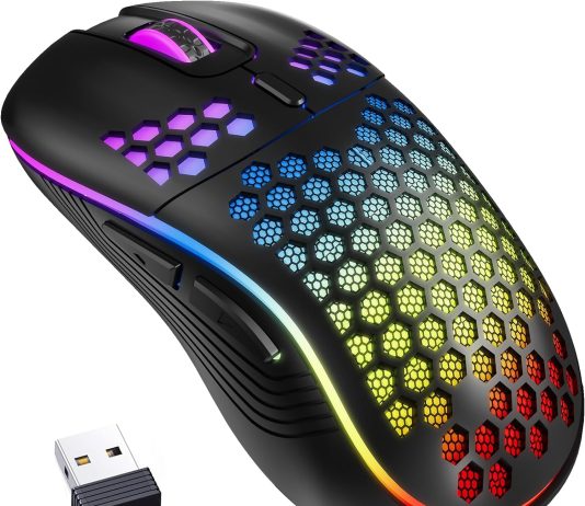 wireless gaming mouse honeycomb 24g usb cordless mouse rgb rechargeable pc game mice with 7 color led lights3 adjustable