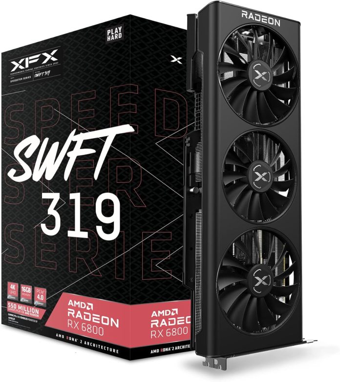 xfx speedster swft319 radeon rx 6800 core gaming graphics card with 16gb gddr6 amd rdna 2 rx 68xlaqfd9