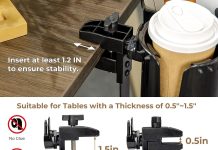 yamagahome desk cup holder 2 in 1 table cup holder with headphone hanger anti spill tableside cup holder for water bottl 3