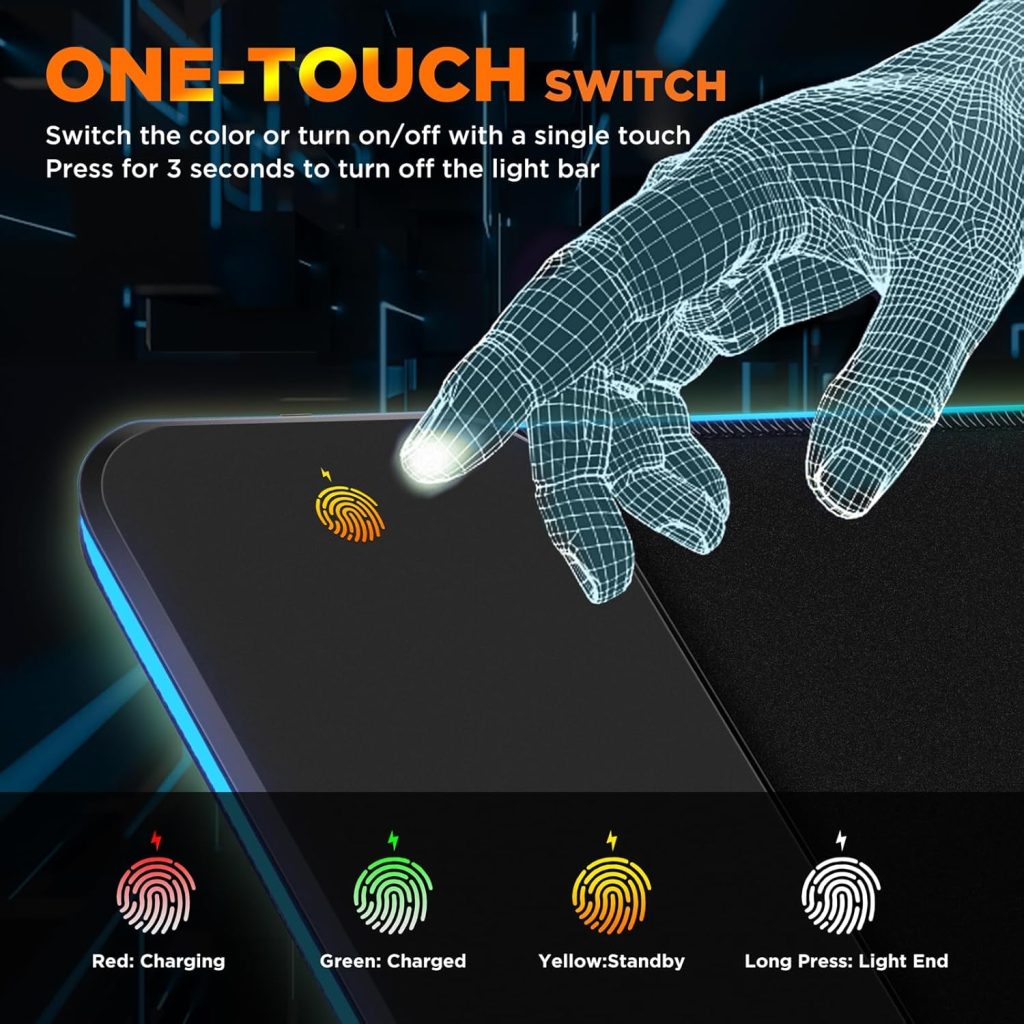Gimars RGB Mouse Pad with Wrist Rest Support, 12 x 10 in Extra Large Ergonomic Gaming Mouse Pad with 10 LED Lighting Modes, Non-Slip Rubber Base for PC Gaming Office Gimars RGB Mouse Pad with Wrist Rest Support, 12 x 10 in Extra Large Ergonomic Gaming Mouse Pad with 10 LED Lighting Modes, Non-Slip Rubber Base for PC Gaming Office