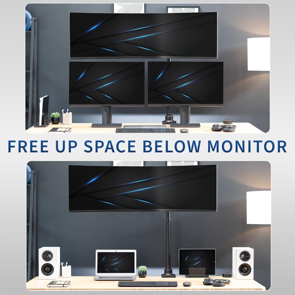VIVO Single Monitor Desk Mount, Extra Tall Fully Adjustable Stand for 1 LCD Screen up to 32 inches, Ultra Wide Screens up to 38 inches, 22 lbs Capacity, STAND-V001T VIVO Single Monitor Desk Mount, Extra Tall Fully Adjustable Stand for 1 LCD Screen up to 32 inches, Ultra Wide Screens up to 38 inches, 22 lbs Capacity, STAND-V001T