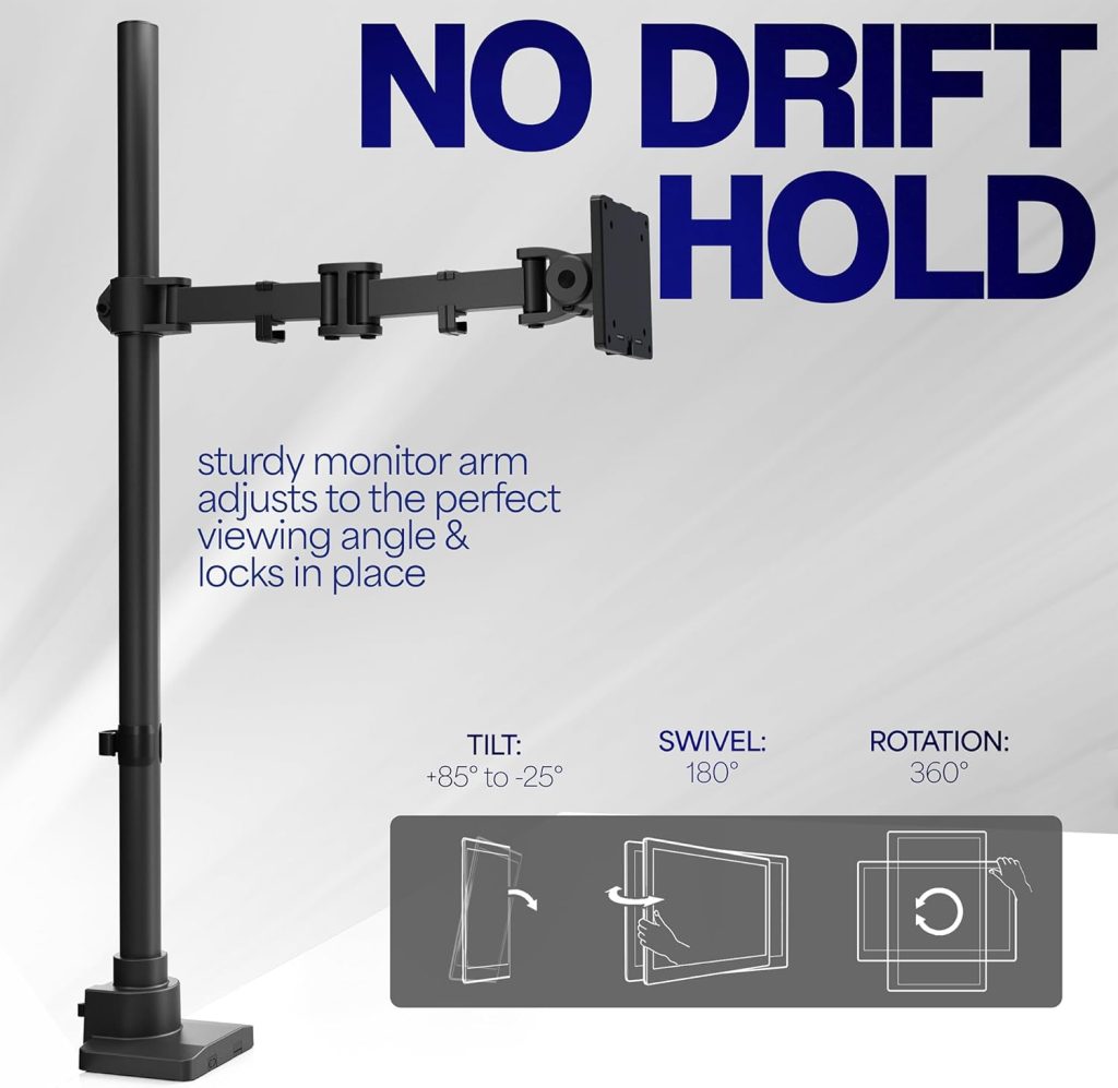 VIVO Single Monitor Desk Mount, Extra Tall Fully Adjustable Stand for 1 LCD Screen up to 32 inches, Ultra Wide Screens up to 38 inches, 22 lbs Capacity, STAND-V001T VIVO Single Monitor Desk Mount, Extra Tall Fully Adjustable Stand for 1 LCD Screen up to 32 inches, Ultra Wide Screens up to 38 inches, 22 lbs Capacity, STAND-V001T