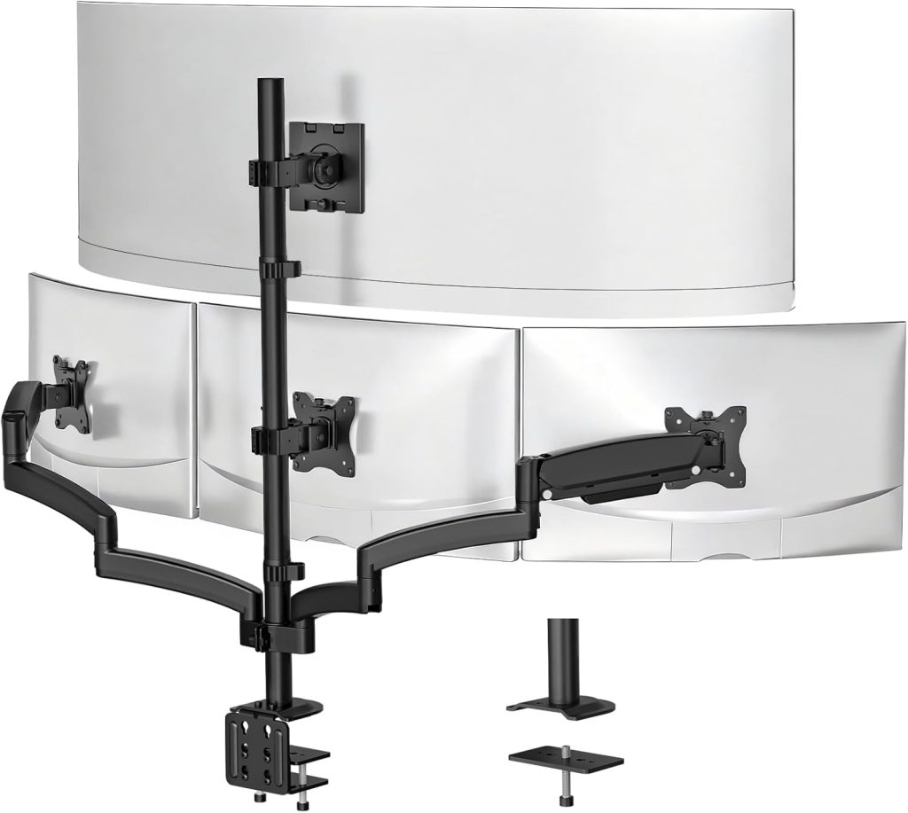 WALI Ultrawide Monitor Arm for 13 to 49 Inch Heavy Duty Curved Screens, Holds 33 Lbs, Adjustable Gas Spring Single Monitor Desk Mount with C-Clamp, Grommet Base, 75x75/100x100 VESA, (GSM001XL), Black WALI Ultrawide Monitor Arm for 13 to 49 Inch Heavy Duty Curved Screens, Holds 33 Lbs, Adjustable Gas Spring Single Monitor Desk Mount with C-Clamp, Grommet Base, 75x75/100x100 VESA, (GSM001XL), Black