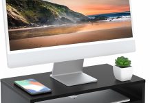 FITUEYES Monitor Stand review fitueyes monitor stand 2 tier computer monitor riser shelf wood desktop stand for laptop computer screen desk organizati